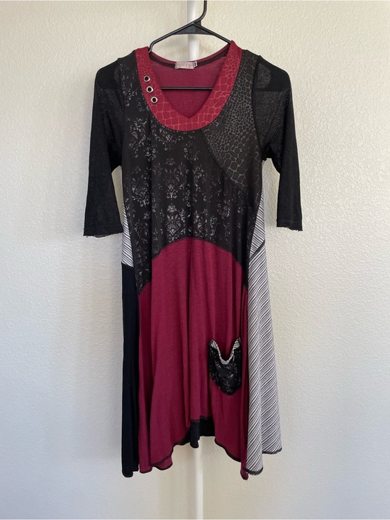 Seven waves Dresses & Skirts - Seven Waves Whimsygoth Mixed Media Patchwork Lagenlook Indie Tunic Dress Medium